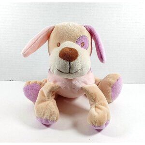 Creature Comforts Pink Brown w/ Spots 8" Dog Musical Crib Tail  Pull Plush Lovey